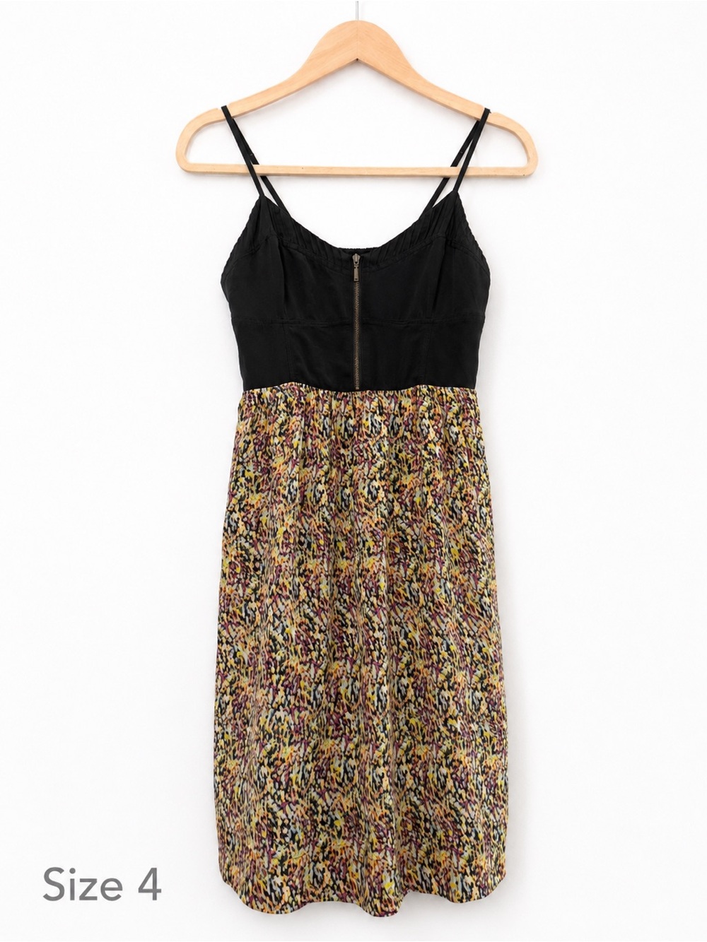 ✨ Anthropologie Moulinette Soeurs Black Silk Abstract Print Dress Y2K Size 4 ✨